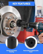 Brake Cleaner & Wheel Hub Cleaning Tool Kit, 5 Grinding Heads for Rust Removal, Fits Drill - Car Truck SUV Maintenance