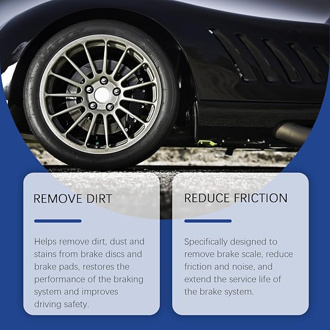 Powerful Non-Acid Brake Cleaner, Wheel and Tire Cleaner Spray, Iron & Fallout Remover, Effective Brake Dust & Grime Cleaner for Car Wheels Tires Brakes All Vehicle Models