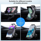 New Generation Scalable and Rotatable 15W Dual Coil Mobile Phone Wireless Car Charger,for Samsung Galaxy Z fold/flip/S/Note,Apple iPhone 8~17,Google Pixel 4~9,Compatible with 90% of Car Vents
