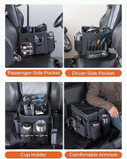 KEMIMOTO UTV Center Console Bench Seat Box, 1680D Oxford Cloth Water Resistant 18L Seat Storage Bag Armrest Storage Box Tool Organizer, Compatible with Polaris Ranger Can-Am Defender CFMOTO Uforce