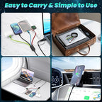 Travel Essentials 4-in-2 Multi Charging Cable with iWatch Charger, 2Pack 5FT Nylon Charging Cords, USB C/USB A Phone Charger Cord for iPhone 17-5, iPad, Galaxy S25-S21, Cruise/Car/Home Use