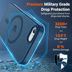 SUPFINE Magnetic for iPhone SE Case 2022 (3rd)/2020 (2nd), iPhone 8 Case (Compatible with MagSafe) (Military Grade Drop Protection) Slim Translucent Matte Phone Case, Deep Blue
