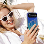 Guppy Compatible with iPhone Air Magnetic Case, with Full Camera Lens Protector [Compatible with MagSafe] Scratch Resistant Gradient Glass Back Cover Phone Case-Purple