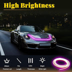 DIBMS 71-inch High-Brightness Car Hood Gap LED Light Strip - Daytime Running Lights Universal Auto Exterior Decor Accessories (Pink)