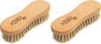 KONEX Nylon Fiber Economy Utility Cleaning Hand Brush | Heavy Duty Hand-Held Scrub Brush Stiff Bristles | Wooden Body, Ideal Scrub Brushes for Cleaning (Peanut Shaped) (Pack of 2)