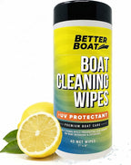 Boat Cleaner Wipes with UV Protection, Marine Vinyl Cleaner and Protectant, for Boat Seats, Car Leather, Dashboard, Console, Interior, and Exterior Cleaning Supplies