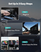 OTTOCAST Mirror Touch with Wireless Carplay Adapter, Mirror & Watch Any APP on The Car Screen, such as YouTube Netflix Tiktok Disney+ etc, Control phone on car screen for car has factory-wired CarPlay