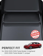 BASENOR 2026 Tesla Model Y Model 3 Center Console Sunglasses Holder, Armrest Key Holder Storage Box for 2025 2026 Model Y Juniper 2024 2025 2026 Tesla 3 Highland