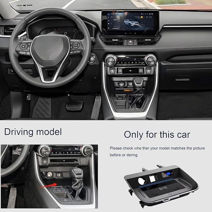 for Toyota RAV4 2020-2025 Car Center Console Phone Charger Fast Wireless Charger Charging Plate Charging Holder