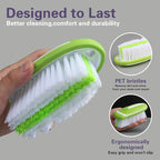 Carpet Cleaning Brush & Upholstery Brush Set, Hard Bristle Carpet Scrub Brush, Rug Brush, Couch Cleaner Brush, Fabric/Leather Detail Brush for Car, Home & Outdoor Furniture (Green)
