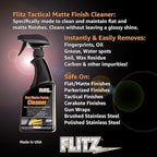 FLITZ Flat Matte Finish Cleaner - 8oz Bottle of USA-Made Vinyl Wrap Spray to Easily Remove Grease, Wax, Dust, & More - Quick Drying Matte Paint Cleaner - Ideal for Cars, Motorcycles