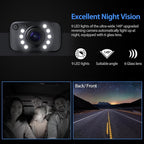 eRapta Backup Camera for Truck 7''HD 2K Front/Rear View Monitor kit IP69 Waterproof Night Vision DIY Grid Lines for Car RVs Trucks Tractors Bus Semi-Trailers Pickup AY7