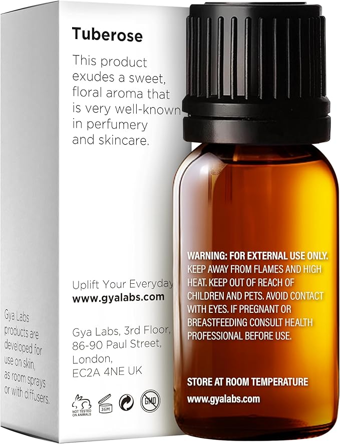 100% Pure Tuberose Essential Oil - 0.34 Fl Oz - Tuberose Oil for Hair, Skin, Diffuser, Aromatherapy & DIY Candle Making Scent