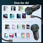 2 Pack 90W USB C Car Charger Super Fast Charging for iPhone 17 Pro Max/Air/16/15/iPad, Samsung S26 Android Phone, Dual 45W PD Port Auto Accessories, 12V Cigarette Lighter Adapter + 3.3 ft Type C Cord
