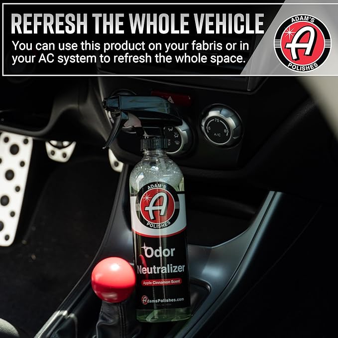 Adam's Polishes odor Neutralizer (Apple Cinnamon, 16 fl. oz) - Car Air Freshener Spray That Eliminates Harmful Odors from Car Interior Accessories, Leather, Carpet, Upholstery & Pet Odors