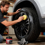 Tire Shine Agent | Durable and User Friendly Tire Dressing | Long Lasting UV Protection for Black Tires, Wheels, & Rubber | 100g Kit with Applicator Pad