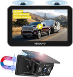 VEKOOTO VK7Pro Magnetic Solar Wireless Backup Camera, 7'' IPS Touchscreen Monitor HD1080P No Wiring 15,800mAh Rechargeable Camera System for Hitching Gooseneck Horse Trailer RV Camper Car Truck