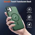 SUPFINE Magnetic for iPhone 12 Case/iPhone 12 Pro Case (Compatible with MagSafe)(Military Grade Drop Protection) Slim Translucent Matte Shockproof with Anti-Fingerprint Phone Case,Forest Green