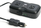 7 in 1 Car Power Inverter, 200W DC 12V to 110V AC Car Inverter with LED Voltmeter, 4-Port PD/QC3.0 Charge, 2 Car Outlets and Cigarette Lighter Adapter USB C Car Charger for All Car Devices