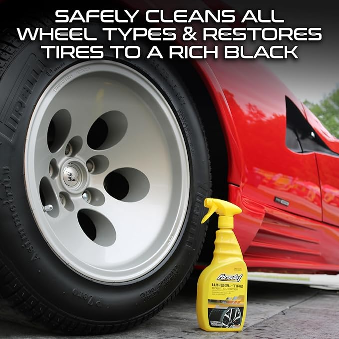 Formula 1 Wheel & Tire Cleaner - Removes Brake Dust and Dirt, Quickly Shines Rims & Tires, Safe for All Cars, Trucks, and Motorcycles (16 oz)