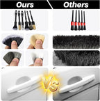 6 Pcs Interior Detailing Brush with Storage Bag - Car Detailing Brush Kit【Not Easy to Shed Bristles】- Automotive Interior Cleaning Brush for Air Vent, Leather Seat, Wheels, Emblems