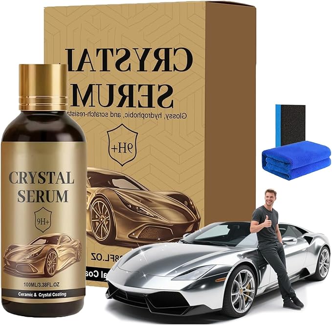 Ceramic Car Coating Kit - Crystal Serum, 9h Graphene Ceramic Coating, 2026 New Hardness Professional Ceramic Coating for Car, Long Lasting Car Protection, Gloss Hydrophobicty Anti Scratch (1Pcs)