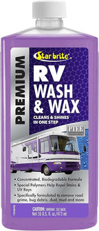 STAR BRITE RV Wash & Wax - One-Step Concentrated Cleaner, UV Protection - Ideal for RV, Camper Cleaning - 16 OZ (071516P)
