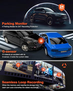 Real 4K Dash Cam Front and Rear, 5.8GHz Wi-Fi GPS, Dual Camera HDR with Top-Level Sensor, 3.3'' IPS Screen, Super Night Vision, G-Sensor, Parking Mode, Dash Camera for Cars with App, Support 512GB Max