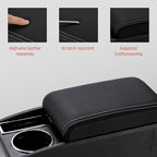 Car Armrest Box for Nissan Almera Versa 2012-2019 Auto Accessories Center Console Leather Arm Rest Double-Layer Storage Space with Cup Holder (White Thread)