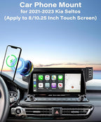 Car Phone Holder for Kia Seltos 2021 2022 2023 Accessories Apply to 8/10.25 Inch Touchscreen 15W Fast Wireless Charger Screen Fixed Clip HandsFree Cell Phone Mount 360° Rotation