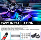 Xprite Dreamcolor LED Neon Car Interior Bluetooth Lights Strip with Remote & APP Control, Footwell Under Dash RGB Chasing Inside Light Kits, Cigarette Adapter for Vehicle Internal Trucks SUV UTV ATV