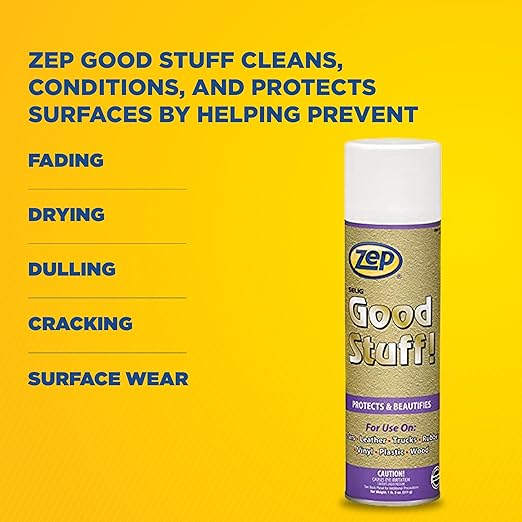 Zep Good Stuff Surface Protectant 18 Ounce - (Case of 12) 912501 - Water-Based Vinyl, Rubber, and Plastic Protectant. for Use On Vehicle Interiors, Luggage, Handbags, Sporting Goods, Rubber Handrails