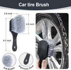 UNIMEIX Tire Shine Applicator Brush Kit Large Vegan Tire Shine Brush with Storage Stand for Vehicles Tire Shine Polish Wax and Car Interior Cleaning