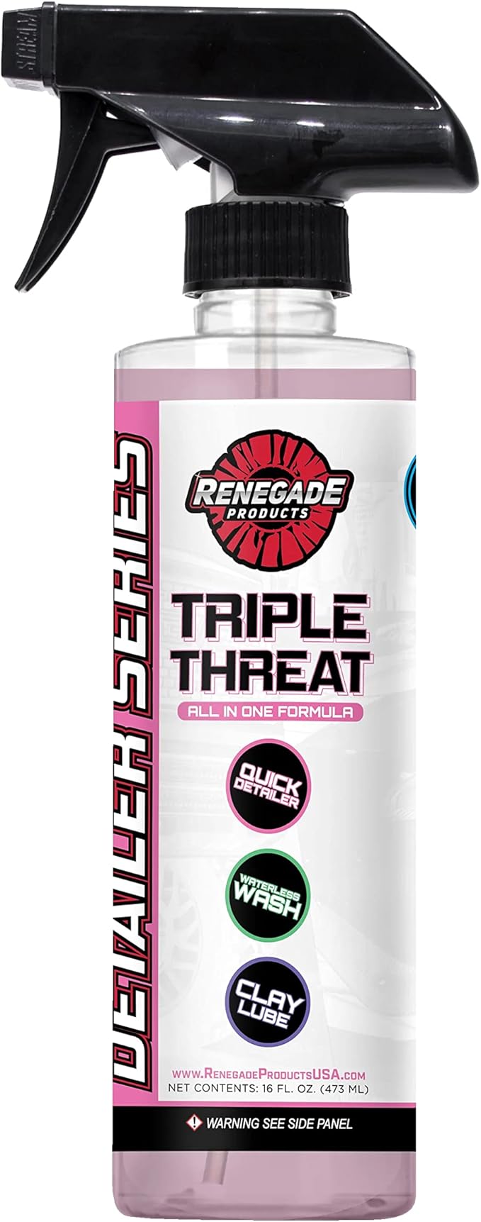 Renegade Products Triple Threat All-in-One Formula,Scratch Remover & Swirl Correction, Quick Detailer, Waterless Wash, & Clay Lubricant (16 oz.)