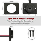12V/24V USB C Outlet Power Socket Car Charger USB Port for Car, Bus, RV, Boat, Vehicle Boat ATV Truck Golf Cart