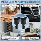 Amrules 2 PCS Car Interior Detailing Brush, Auto Car Dusting Brushes, Soft Bristles Duster Removal Cleaning Tool for Dashboard Interior, Exterior, Skylight, Leather, Dust Brush, Black & White