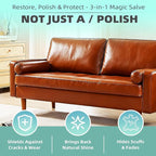 STARTSO WORLD Furniture Salve for Leather, Wood & Vinyl - Natural Polish, Conditioner & Restorer for Couches, Tables & Furniture - All-in-One Repair Salve with Applicator Brush - 6OZ