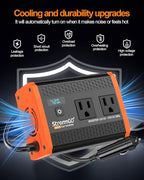 400W Car Power Inverter for Vehicles, Portable Charger Converter Dual AC Car Plug Adapter Outlet, USB 24W/30W Fast Charger, Car Cigarette Lighter Adapter for Laptop, Phone on Road Trip Essentials