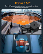 Real 4K 3 Channel Dash Cam Front and Rear Inside, STARVIS 2 HDR Sensor, 5.8GHz Wi-Fi GPS G-Sensor, 4K+1080P+1080P Dash Cam, 64GB Card Included, IR Night Vision, 3.3" IPS Screen, 24Hr Parking Monitor