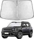 EcoNour Windshield Sunshade Compatible for Jeep Renegade 2015-2022 2023 2024, Sun Visor for Front Windshield & Window Sun Shade Cover, UV Heat Blocker & Protector, Car Accessories