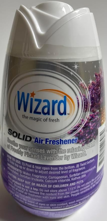 Wizard The Magic of Fresh gel Air Freshener, solid air freshener 7.8 oz Freshly picked lavender (Pack of 6)
