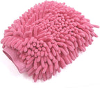 uxcell Fuchsia Microfiber Chenille Wash Mitt Car Window Washing Cleaning Glove Duster