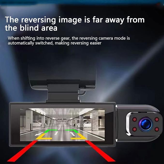 Dual Dash Cam Front and Inside, 1080P Dash Camera for Cars IR Night Vision Car Camera, Loop Recording, HDR, Accident Lock, 310 ° Wide-Angle, Parking Monitor, Motion Detection