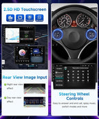 VQU 4G+64G Car Radio for BMW 3 Series 328i 335i 325i 2005-2011 Apple CarPlay Android Auto, 9 Inch IPS Touchscreen for 128i Stereo for BMW E90/E91/E92/E93 GPS Navi FM DSP SWC BT Rear Camera, No Fiber