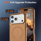 SUPFINE Magnetic for iPhone 17 Pro Max Case (Compatible with MagSafe)(Military Grade Drop Protection) Translucent Matte Shockproof with Anti-Fingerprint Phone Cover,Brown