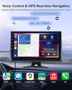 RV Backup Camera System with Carplay, Wired Security 1080P Cameras with 10.1 inch Android Auto 6 CH Touch Screen, GPS Navigation Loop Recording DVR for RV Semi Truck Trailer Camper