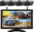 VEKOOTO VK101 4 Magnetic Solar Wireless Backup Camera with 10.1'' Touchscreen Monitor, 15,800mAh Rechargeable, No Wiring, HD1080P Night Vision Wireless Backup Camera for Trucks, RV, Trailer, Camper