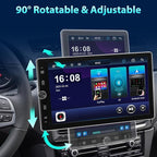 Single Din Car Radio Touchscreen (10.4" Rotatable) Compatible with Apple CarPlay [Wireless] Android Auto Car Stereo Bluetooth USB AUX SD Backup Camera