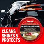 Mothers California Gold Brazilian Carnauba Cleaner Wax, 12 oz. Paste – Cleans & Waxes in One Step, Removes Oxidation & Swirls, Premium Carnauba Shine & Protection for All Paint Finishes (05500)