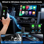 4-in-1 Screen Mirroring Adapter for Car – Mirror Phone to Car Screen (iPhone & Android), Wireless CarPlay Adapter with AirPlay & Mirror Link, Stream Videos, Plug & Play, Stable Connection